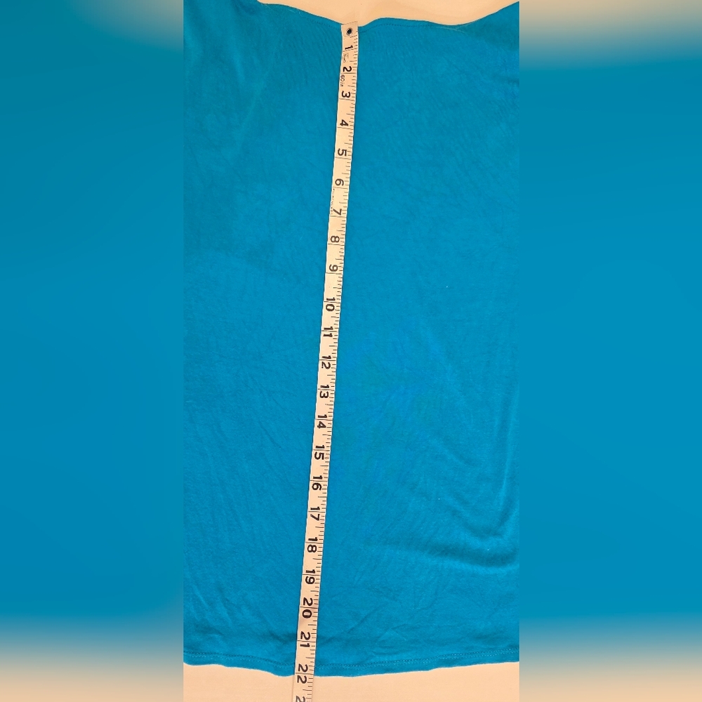 Grace Women's Turquoise Draped Neckline Sleeveless Top ~ Size Medium - Picture 7 of 9